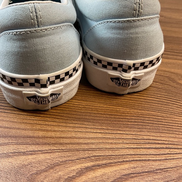 Vans Light Blue Slip-On Sneakers, like new. Women's size 9 - Picture 4 of 7